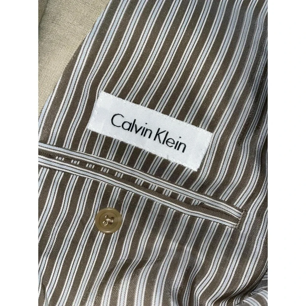 Mens Calvin Klein 100% Linen 2 Button Casual Blazer Jacket Sports Coat